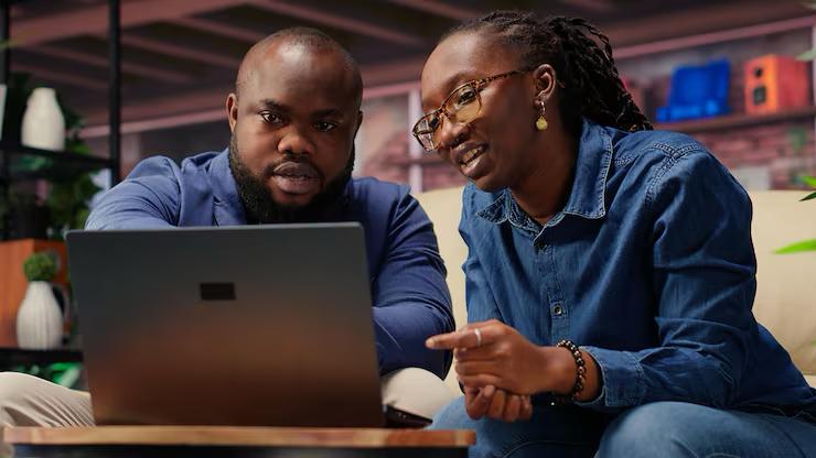 Black software development team collaborating